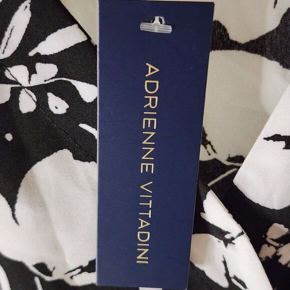 Adrienne Vittadini NWT Dress Small Black White Polka Dot Floral Pinup Rockabilly - Picture 5 of 9